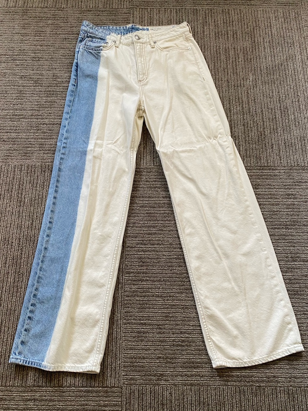 rag & bone white and blue jeans
